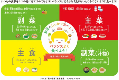 ふくしま”食の基本”推進事業ランチョンマット