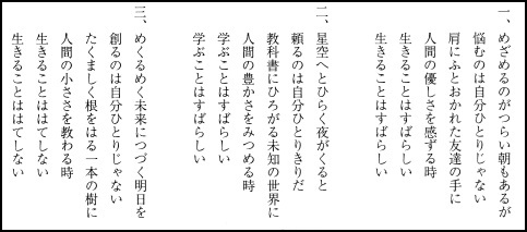 福島中央高校の校歌（歌詞）